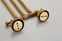 Pepte Bathroom Rotatable Towel Holder Triple Bar Rail 3-Tier Hanger Antique Brass - thumbnail 2