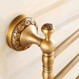 Pepte Bathroom Rotatable Towel Holder Triple Bar Rail 3-Tier Hanger Antique Brass - thumbnail 5