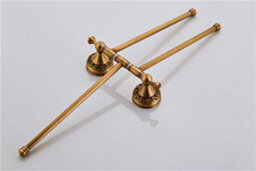 Pepte Bathroom Rotatable Towel Holder Triple Bar Rail 3-Tier Hanger Antique Brass - thumbnail 6
