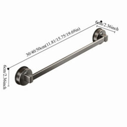 Billtix Suction Cup Towel Rack Grey : Modern Wall  Mounted, Nail-Free Bathroom Towel Rod - thumbnail 2