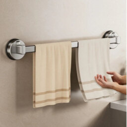 Billtix Suction Cup Towel Rack Grey : Modern Wall  Mounted, Nail-Free Bathroom Towel Rod - thumbnail 7