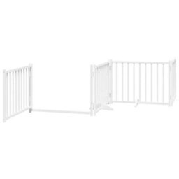 Walplus White Dog Gate With Door Foldable 6 Panels 480 Cm Poplar Wood - thumbnail 5