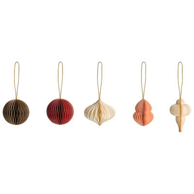 Beliani Set Of 20 Christmas Tree Ornaments Stora Paper Multicolour - image 1
