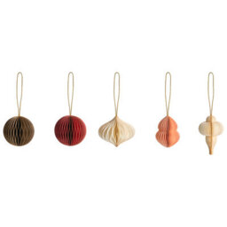 Beliani Set Of 20 Christmas Tree Ornaments Stora Paper Multicolour