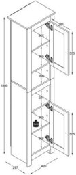 Vcm Bathroom Furniture Bathroom Cabinet High Cabinet Balusa - thumbnail 5