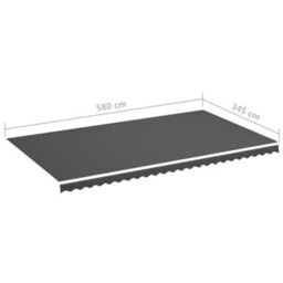 Walplus Replacement Fabric For Awning Garden Sun Shade Canopy Gazebo For Back Door, Porch, Patio Anthracite 6X3.5 M - thumbnail 6