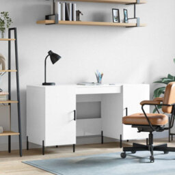 Berkfield Desk High Gloss White 140X50X75 Cm Engineered Wood