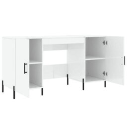 Berkfield Desk High Gloss White 140X50X75 Cm Engineered Wood - thumbnail 5