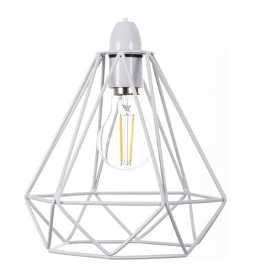 Giggi White Cage Metal Basket Ceiling Light Shade - image 1