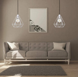 Giggi White Cage Metal Basket Ceiling Light Shade - thumbnail 7