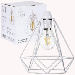 Giggi White Cage Metal Basket Ceiling Light Shade - thumbnail 4