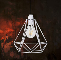 Giggi White Cage Metal Basket Ceiling Light Shade - thumbnail 5