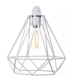 Giggi White Cage Metal Basket Ceiling Light Shade - thumbnail 1