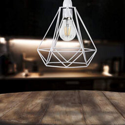 Giggi White Cage Metal Basket Ceiling Light Shade - thumbnail 8