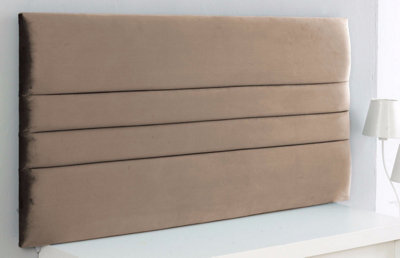 "Adore Designs Zona Plush Velvet 3Ft Single 20"" Headboard -  Coffee"