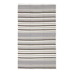 Homescapes Modern Black Grey Scandinavian Style Striped Cotton Rug, 60 X 100 Cm - thumbnail 2