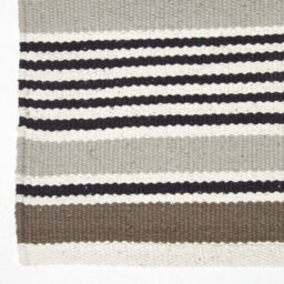 Homescapes Modern Black Grey Scandinavian Style Striped Cotton Rug, 60 X 100 Cm - thumbnail 3