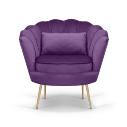 Velvet Purple Daisy Accent Chair - thumbnail 2