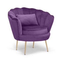 Velvet Purple Daisy Accent Chair - thumbnail 3