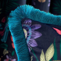 Catherine Lansfield Mya Fringe 45X45 Cm Soft Touch Velvet Cushion Navy Blue - thumbnail 2