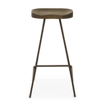 Orsina Black Metal Frame Bar Stool, Sleek And Sturdy Kitchen Stool With Footrest, Versatile Stool For Bar Counter - image 1
