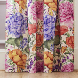 Voyage Maison Voyage Idalia Fully Lined 100% Cotton Printed Pencil Pleat Curtain Pair, Fuchsia, (W) 229 X (D) 137Cm - thumbnail 3