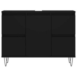 Berkfield Bathroom Cabinet Black 80X33X60 Cm Engineered Wood - thumbnail 4