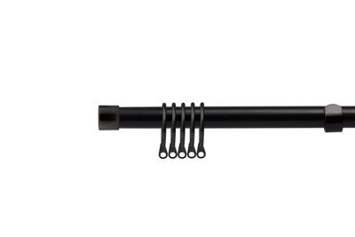 16-19mm Fenton Extendable  Metal Curtain Pole Set Black 160-300Cm