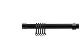 16-19mm Fenton Extendable  Metal Curtain Pole Set Black 160-300Cm