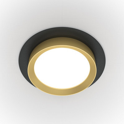 Luminosa Lighting Luminosa Maytoni Hoop Round Recessed Downlight Black, Gold Gx53 - image 1