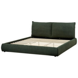 Beliani Bed Fabric Vinay 180 X 200 Cm (Eu Super King) Dark Green - thumbnail 4