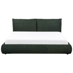 Beliani Bed Fabric Vinay 180 X 200 Cm (Eu Super King) Dark Green - thumbnail 5