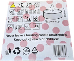 SolaDirect 8 Hour Tealights Pack Of 50 - Long Burn White Unscented Smokeless Tea Light Candles 38 mm X 25 mm - Wedding Party Catering Home - thumbnail 4