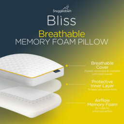 Snuggledown Breathable Memory Foam Pillow 1 Pack Firm Support Side Sleeper Orthopaedic Zipped Cover 64X38Cm - thumbnail 8