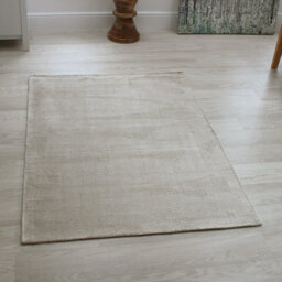 Plain White Modern Handmade Rug For Dining Room Bedroom & Living Room-120Cm X 170Cm - thumbnail 5