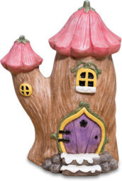 Pelle & Sol Mushroom House Garden Ornament - Resin Garden Decor Statue - 10 X 13.5 X 19Cm - thumbnail 3