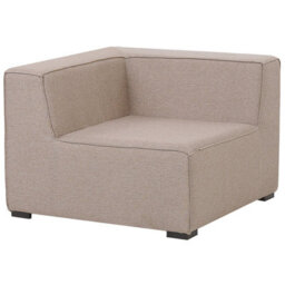 Beliani Garden Corner Sofa With Ottoman 7 Seater Arezzo Right Hand Beige Modular - thumbnail 9