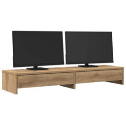 Walplus Monitor Stand With Drawers Artisian Oak 100X27X15 Cm Engineered Wood - thumbnail 3