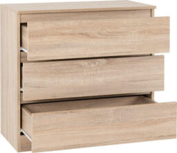 Seconique Malvern 3 Drawer Chest Sonoma Oak Effect Metal Runners - thumbnail 2