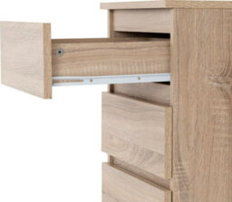 Seconique Malvern 3 Drawer Chest Sonoma Oak Effect Metal Runners - thumbnail 4