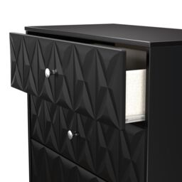Genoa Ready Assembled Matt Black No Effect 4 Drawer Deep Chest (H)1063mm (W)766mm (D)395mm - thumbnail 5