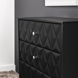 Genoa Ready Assembled Matt Black No Effect 4 Drawer Deep Chest (H)1063mm (W)766mm (D)395mm - thumbnail 4