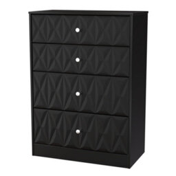 Genoa Ready Assembled Matt Black No Effect 4 Drawer Deep Chest (H)1063mm (W)766mm (D)395mm - thumbnail 1