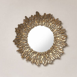 Melody Maison Large Antique Gold Round Sunburst Mirror - 74Cm X 74Cm - thumbnail 5
