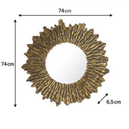 Melody Maison Large Antique Gold Round Sunburst Mirror - 74Cm X 74Cm - thumbnail 7