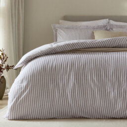 Yard Hebden Striped 100% Cotton Pillowcase Pair, Mauve, 50 X 75Cm - thumbnail 3