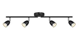 GoodHome Apheliotes Tube Matt Black & Chrome 4 Light Spotlight - thumbnail 3