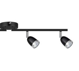 GoodHome Apheliotes Tube Matt Black & Chrome 4 Light Spotlight - thumbnail 4