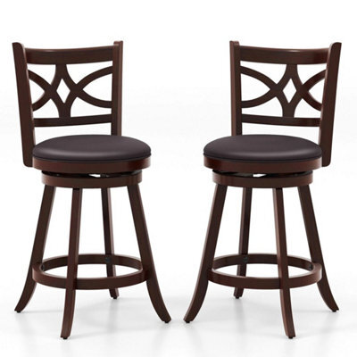 2Pcs Bar Stools Swivel Counter Height Bar Pub Stools Set - image 1