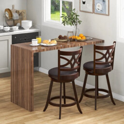 2Pcs Bar Stools Swivel Counter Height Bar Pub Stools Set - thumbnail 6
